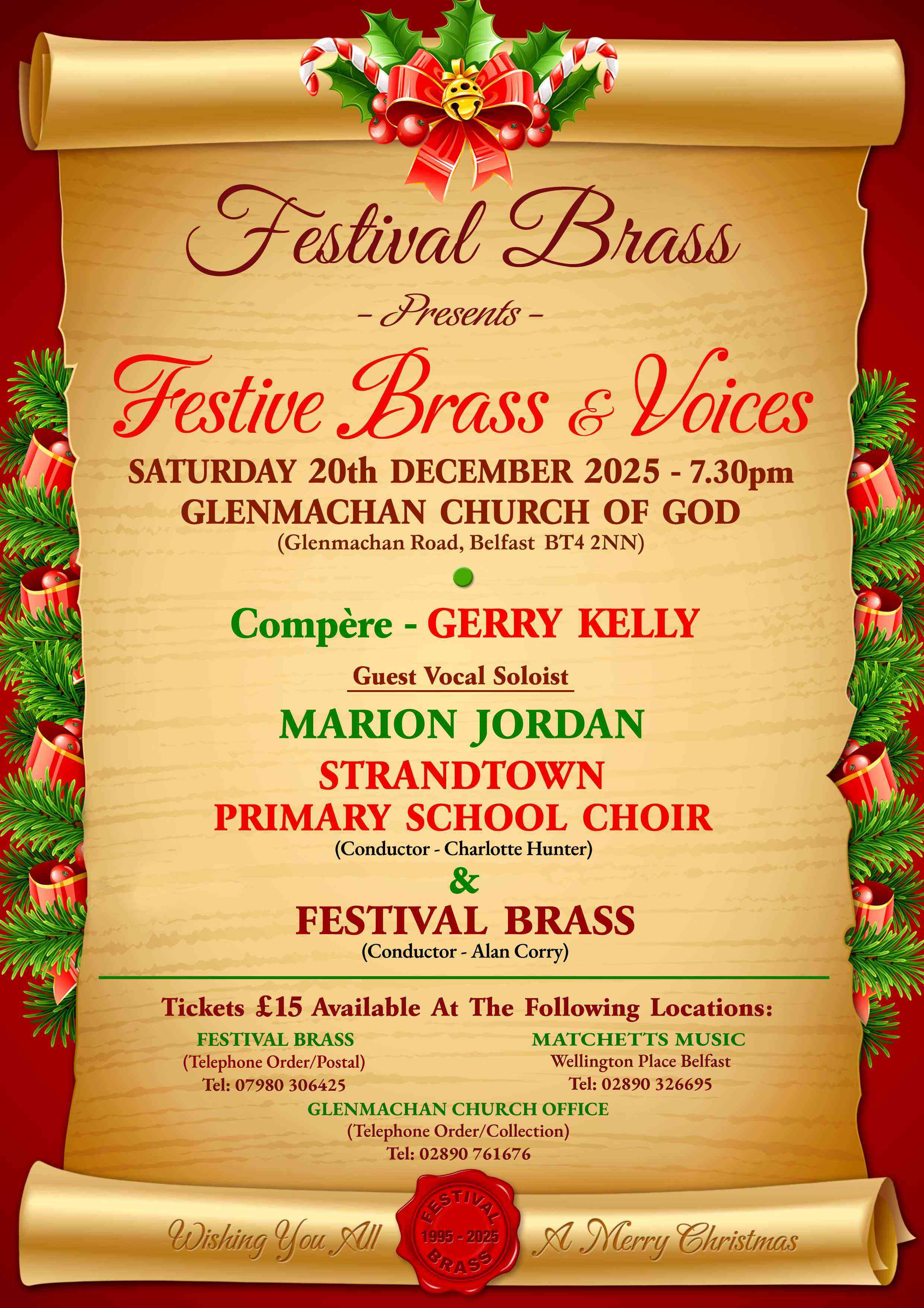 Festive Brass and Voice in Glenmachan Church of God on twentieth of December 2025
